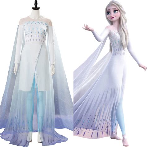 Frozen 2 Queen Ahtohallan Cave Elsa Snow Flake Dress Cosplay Costume – TrendsinCosplay