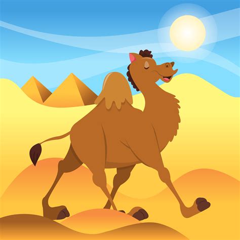 Cartoon Camel Walking In Sahara Desert 1924629 Vector Art at Vecteezy