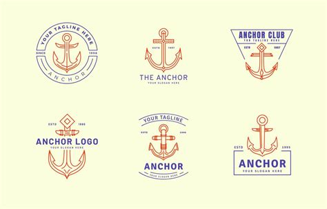 Anchor Vintage Logo Set 15094657 Vector Art at Vecteezy