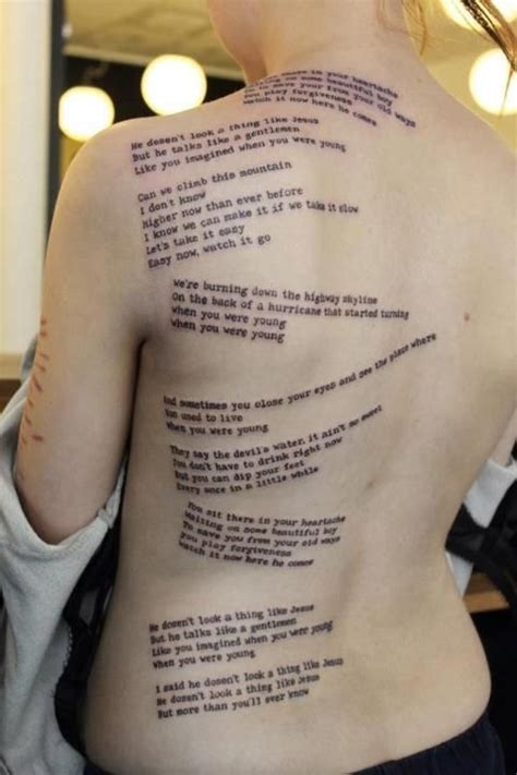 Lyrics Like That Tattoo On Your Shoulder | forcajovemtatuape