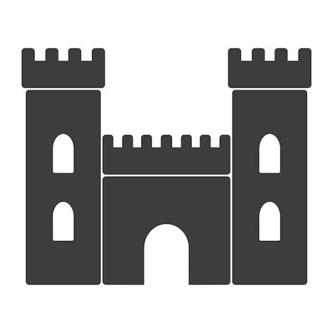 Premium Vector | Fortress gray icon. simple flat design. vector texture. white background ...