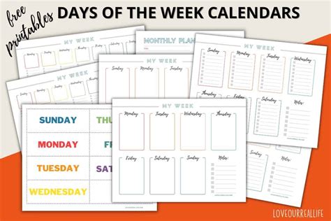 FREE Printable Days of the Week Calendar- Home or Classroom ⋆ Love Our ...