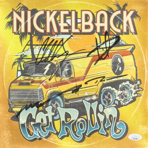 Nickelback Band-Signed "Get Rollin" Album Cover Insert with Chad Kroeger, Ryan Peake, Mike ...