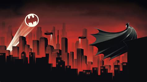 Desktop Wallpaper Batman, The Animated Series, Red World, Cityscape ...