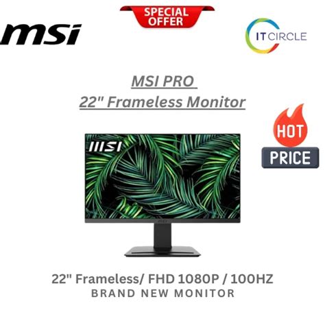 MSI Pro 22″ Frameless FHD LED Monitor – IT Circle Computer & Security Systems Store