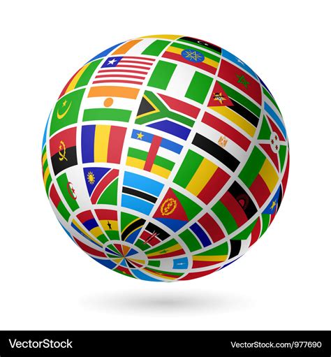 African flags globe Royalty Free Vector Image - VectorStock