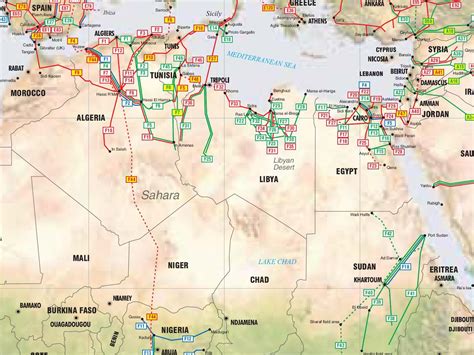 North Africa Pipelines map - Crude Oil (petroleum) pipelines - Natural ...