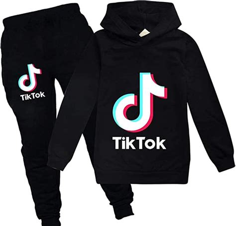 Girls TIK Tok Hoodies Unisex Sweatshirt Kids Clothes Set Trousers ...