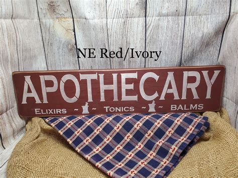 Apothecary Sign Pharmacy Signs Bathroom Sign Primitive - Etsy