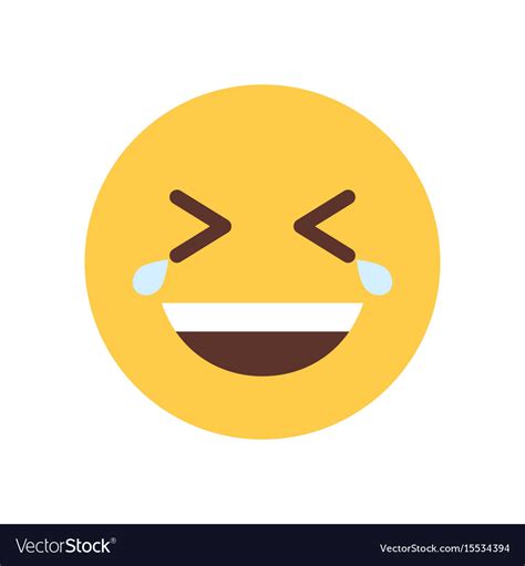 Yellow smiling cartoon face laughing emoji people Vector Image