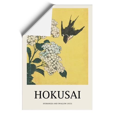 East Urban Home Hydrangeas And Swallow by Katsushika Hokusai - No Frame Painting | Wayfair.co.uk