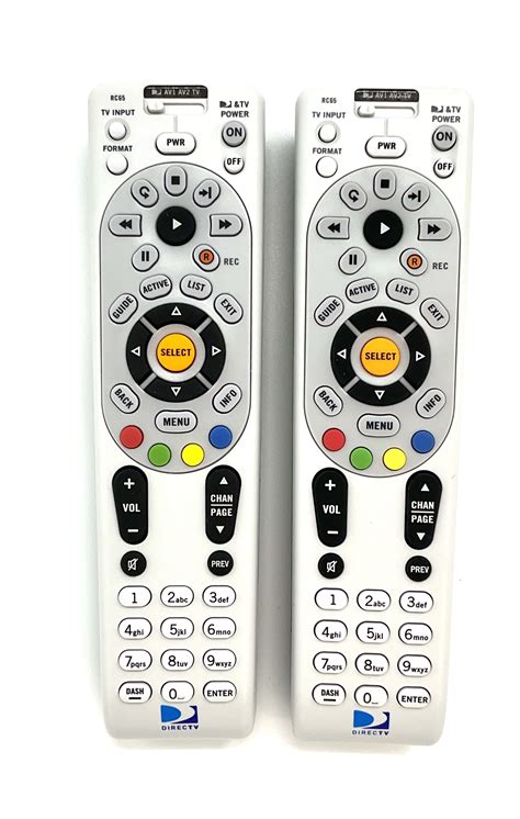 (2 Pack) Replacement DirecTV RC65 4-Device Universal IR Remote Control For DirecTV Receivers TVS ...