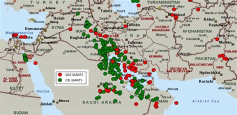 Figure 3. Middle East sector of the map of giant oiland gas fields.