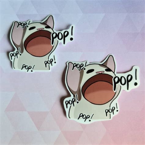 Pop Cat Meme Sticker Memes Funny Sticker PopCat Sticker | Etsy