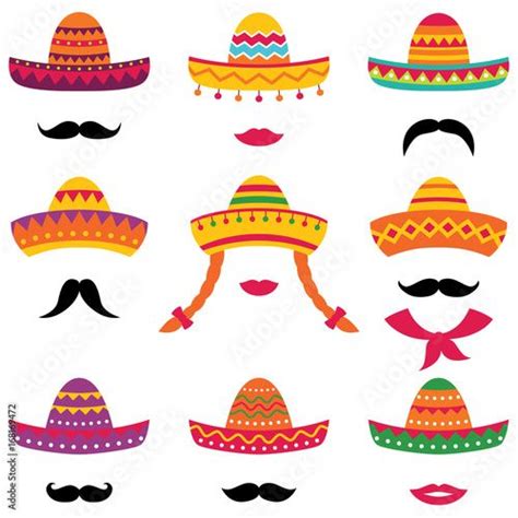 Mexican Sombrero Hats Set