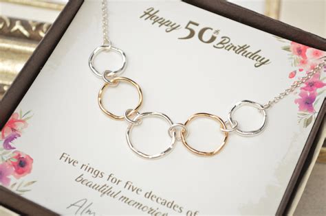 50th Birthday gift for women, Mixed metal rings, 50th Birthday jewelry ...