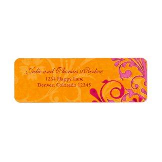 Vibrant Orange and Pink Floral Wedding Invitation | Zazzle