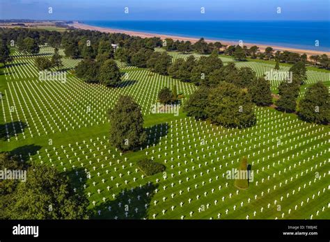 France, Calvados, Colleville sur Mer, the Normandy Landings Beach, Normandy American Cemetery ...