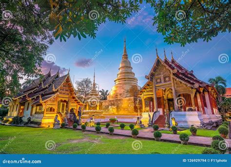 Wat Phra Singh Temple in the Old Town Center of Chiang Mai Stock Photo - Image of scene, calm ...