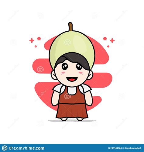 Cute Girl Character Wearing Honeydew Costume Stock Vector ...