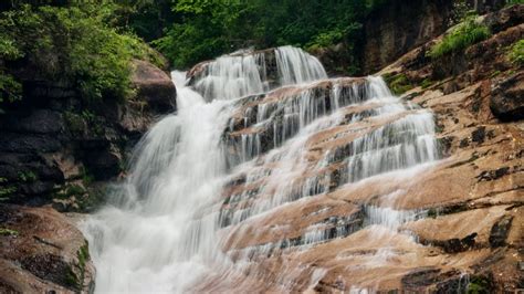 Natural Landscape Valley Waterfall Powerpoint Background For Free ...