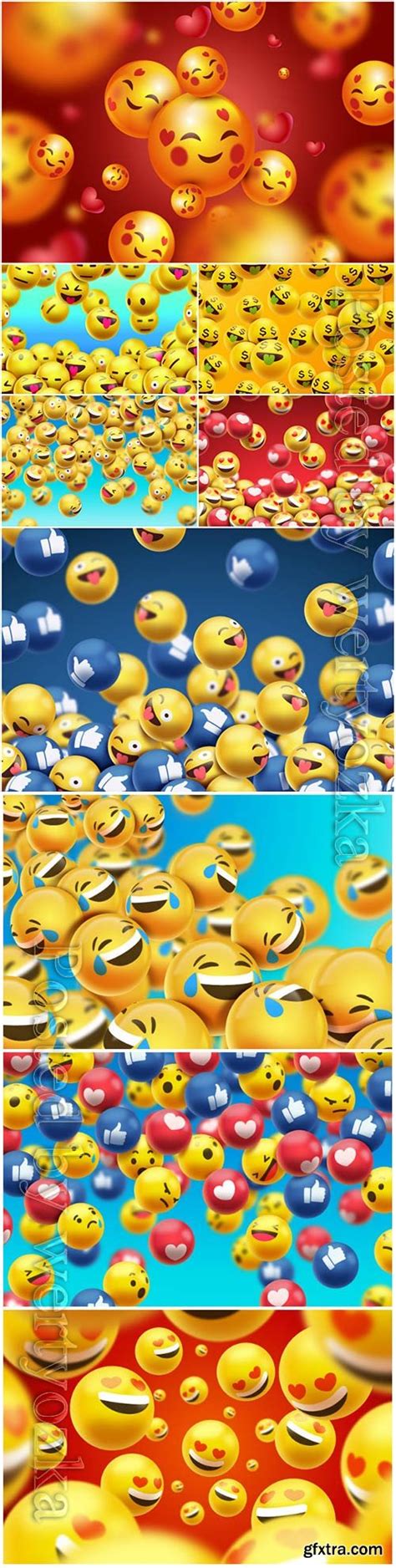 Emojis background realistic vector design » GFxtra