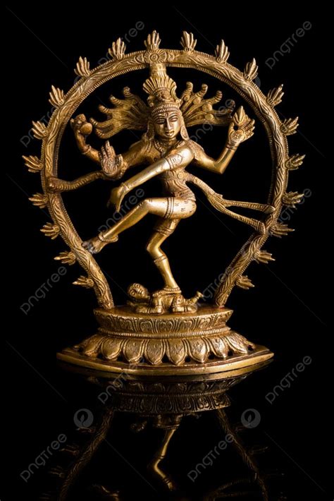 Statue Of Indian Hindu God Shiva Nataraja Lord Of Dance On Black ...