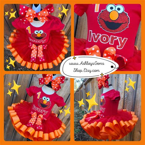 Elmo 1st Birthday Outfit Elmo Costume Elmo Tutu Elmo Dress - Etsy