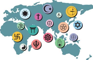 World religion symbols concept Royalty Free Vector Image