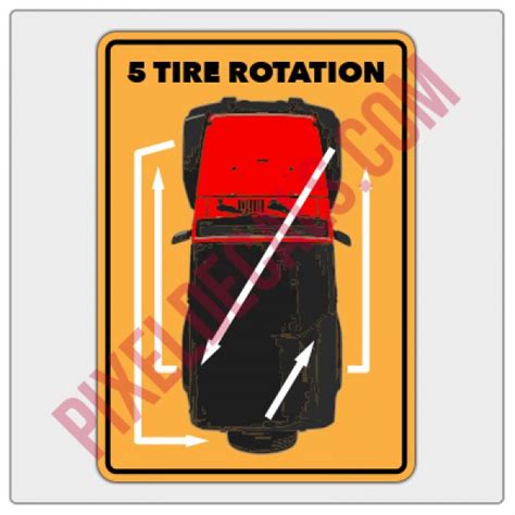 5 Tire Rotation Decal