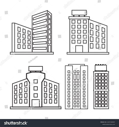 Collection Black Building Silhouette Vector Images Stock Vector (Royalty Free) 2207146947 ...