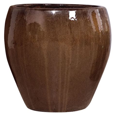 Large Rounded Ceramic Planter - Brown | Ceramic planters, Planter pots outdoor, Outdoor planters