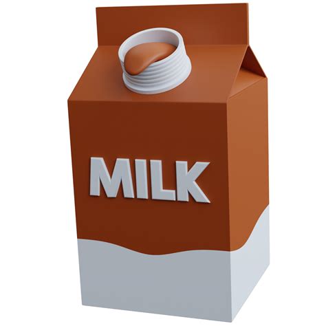 3d rendering chocolate milk box with open lid isolated 12421965 PNG