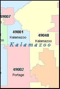 KALAMAZOO County, Michigan Digital ZIP Code Map