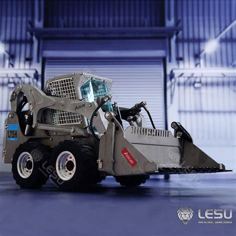 1/14 remote control model simulation toy wheeled bobcat metal hydraulic skid steer loader small ...