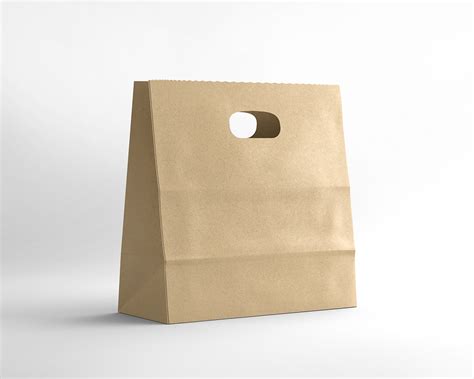 Free Die Cut Kraft Paper Bag Mockup :: Behance