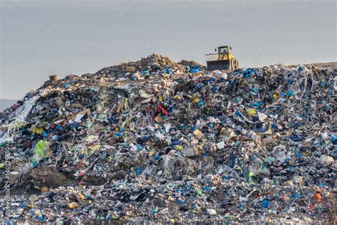 Pollution concept. Garbage pile in trash dump or landfill. Stock Photo ...