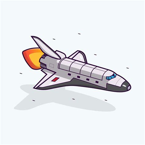 Space Shuttle cartoon illustration flat vector isolated object 6657759 ...