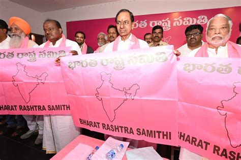 Telangana: KCR hoists BRS flag at party headquarters after Election Commission approves name change