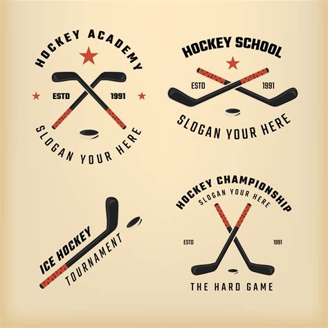 Hockey stick logo set design 13593456 Vector Art at Vecteezy