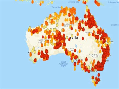 Australia fire map: Week-long state of emergency due to widespread extreme fire danger across ...