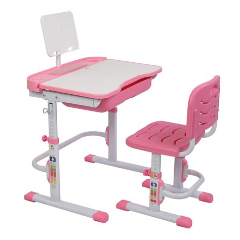 Veryke Study Desk for Student, Lifting Study Table and Chair, Adjustable Students Children Desk ...