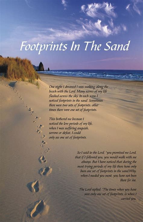 Footprints In The Sand Religious Inspirational Christian Poster 11x17 ...