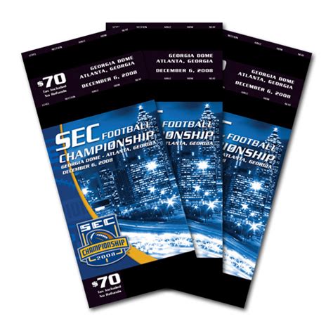 2008 SEC Football Championship Tickets on Behance