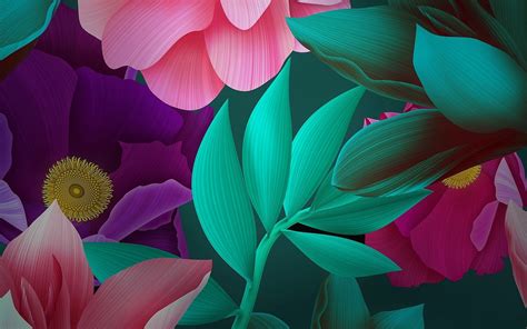 Download Leaf Colorful Colors Artistic Flower HD Wallpaper