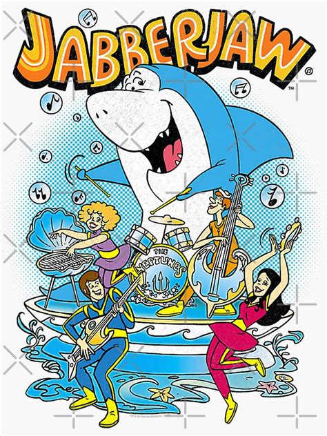 "Jabberjaw and the Neptunes" Sticker for Sale by coincake9x | Redbubble