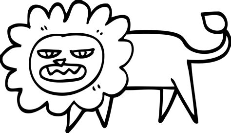 black and white cartoon angry lion 12552350 Vector Art at Vecteezy