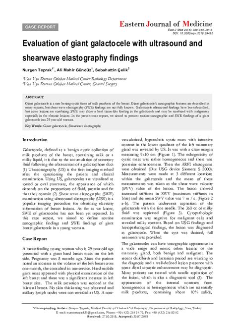 (PDF) Evaluation of Giant Galactocele With Ultrasound and Shearwave Elastography Findings ...