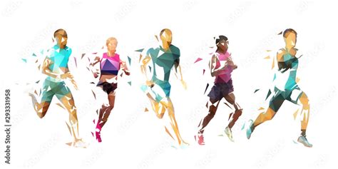 Running Legs Logo Abstract Isolated Vector Silhouettes