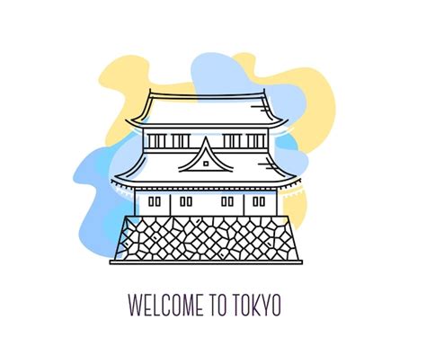 Premium Vector | Vector illustration of imperial palace tokyo landmark ...